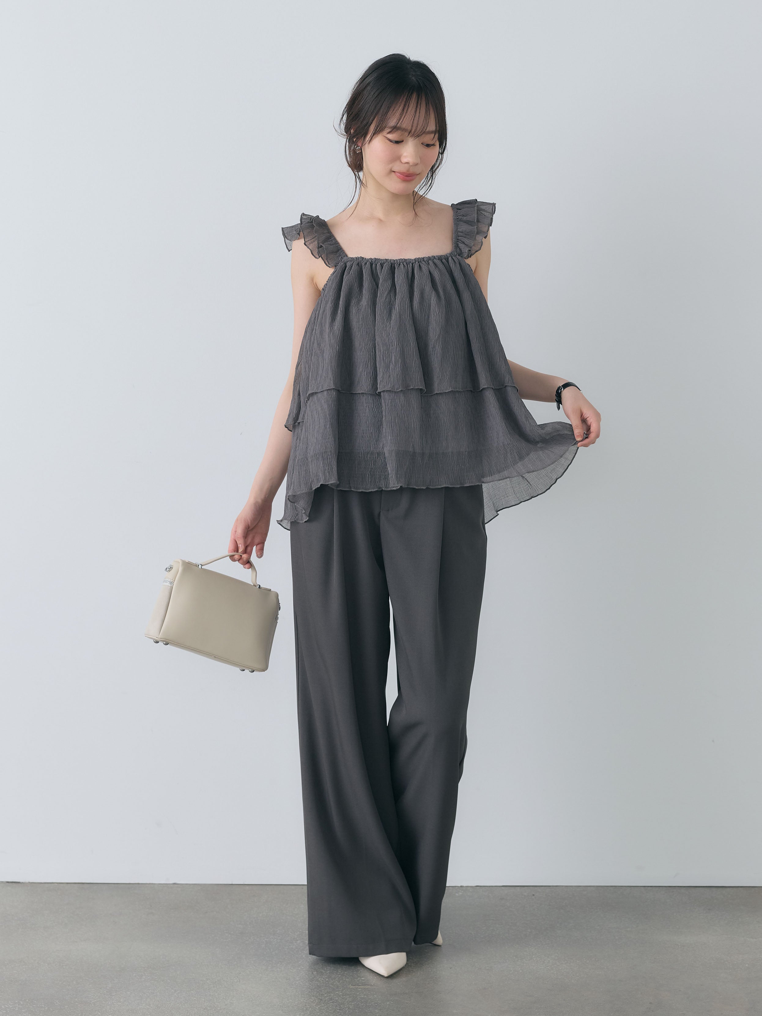 シアーフリルノースリーブトップス – nairo