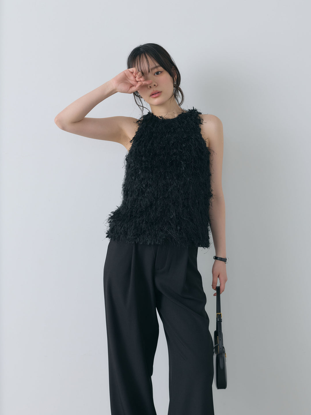 【SET】フェザーアメスリトップス+センタープレスベーシックストレートパンツ(2set)