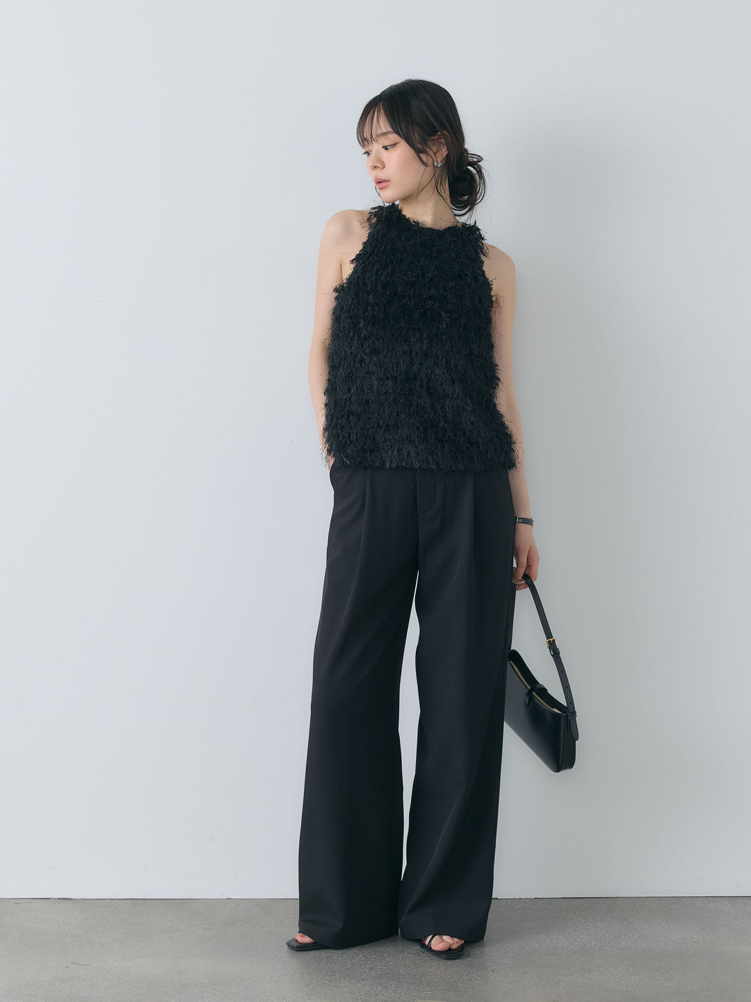 【SET】フェザーアメスリトップス+センタープレスベーシックストレートパンツ(2set)
