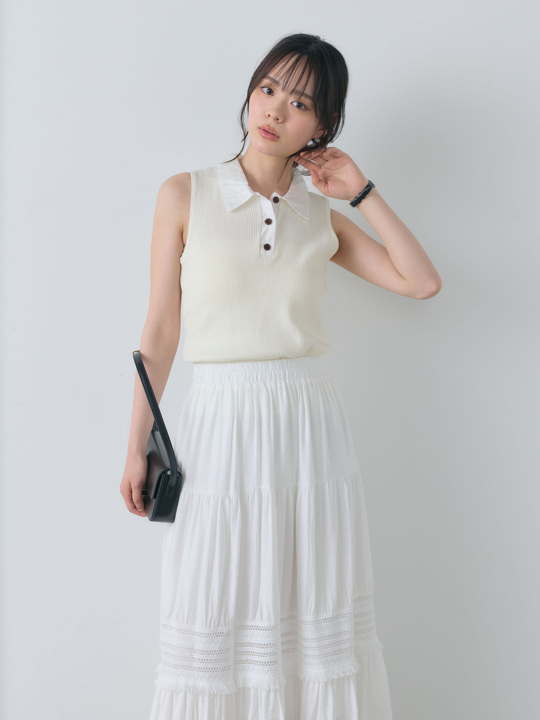 デザインレースティアードスカート