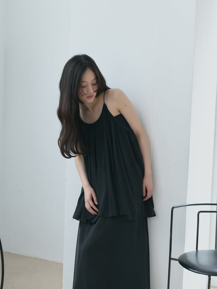 シアーボリュームシフォンキャミソール&ボリュームシフォンスカートSET UP