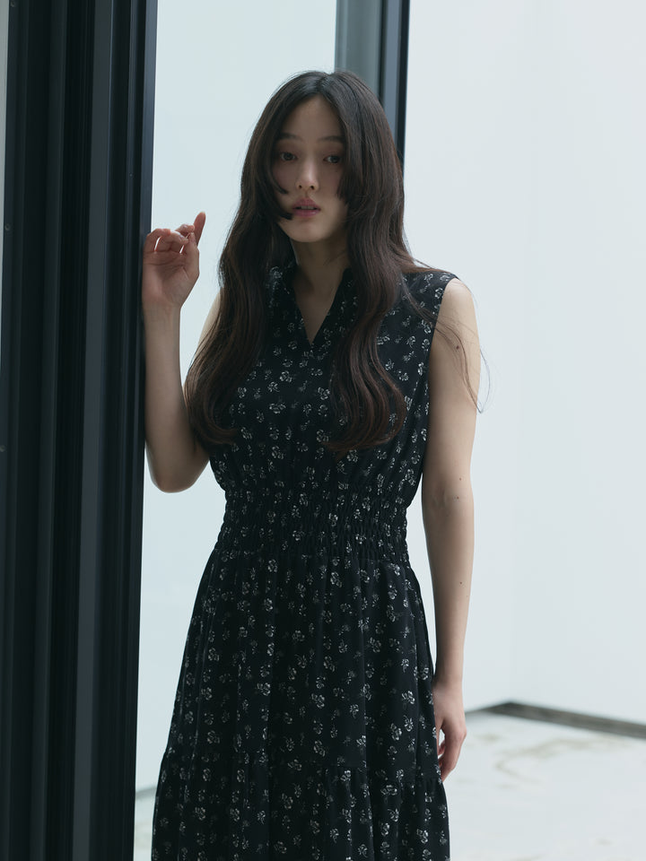 【SET】【Essential】POLO docking half sleeve one piece+【Essential】V neck shirring tiered one piece(2set)