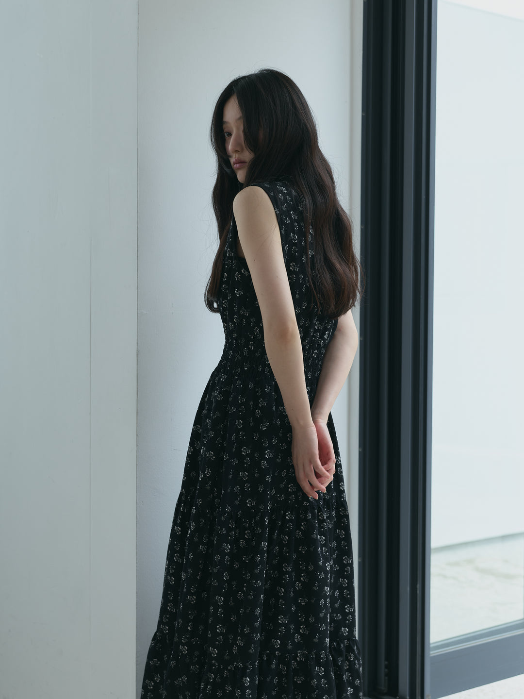 【SET】【Essential】POLO docking half sleeve one piece+【Essential】V neck shirring tiered one piece(2set)