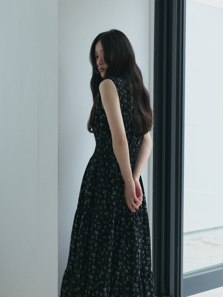【SET】【Essential】POLO docking half sleeve one piece+【Essential】V neck shirring tiered one piece(2set)