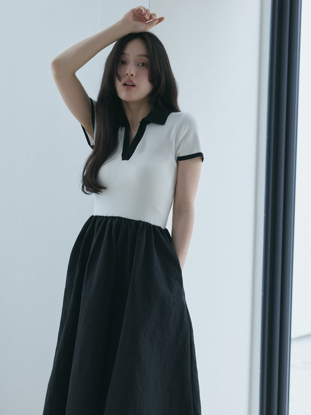 【Essential】POLO docking half sleeve one piece