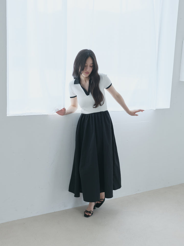【Essential】POLO docking half sleeve one piece