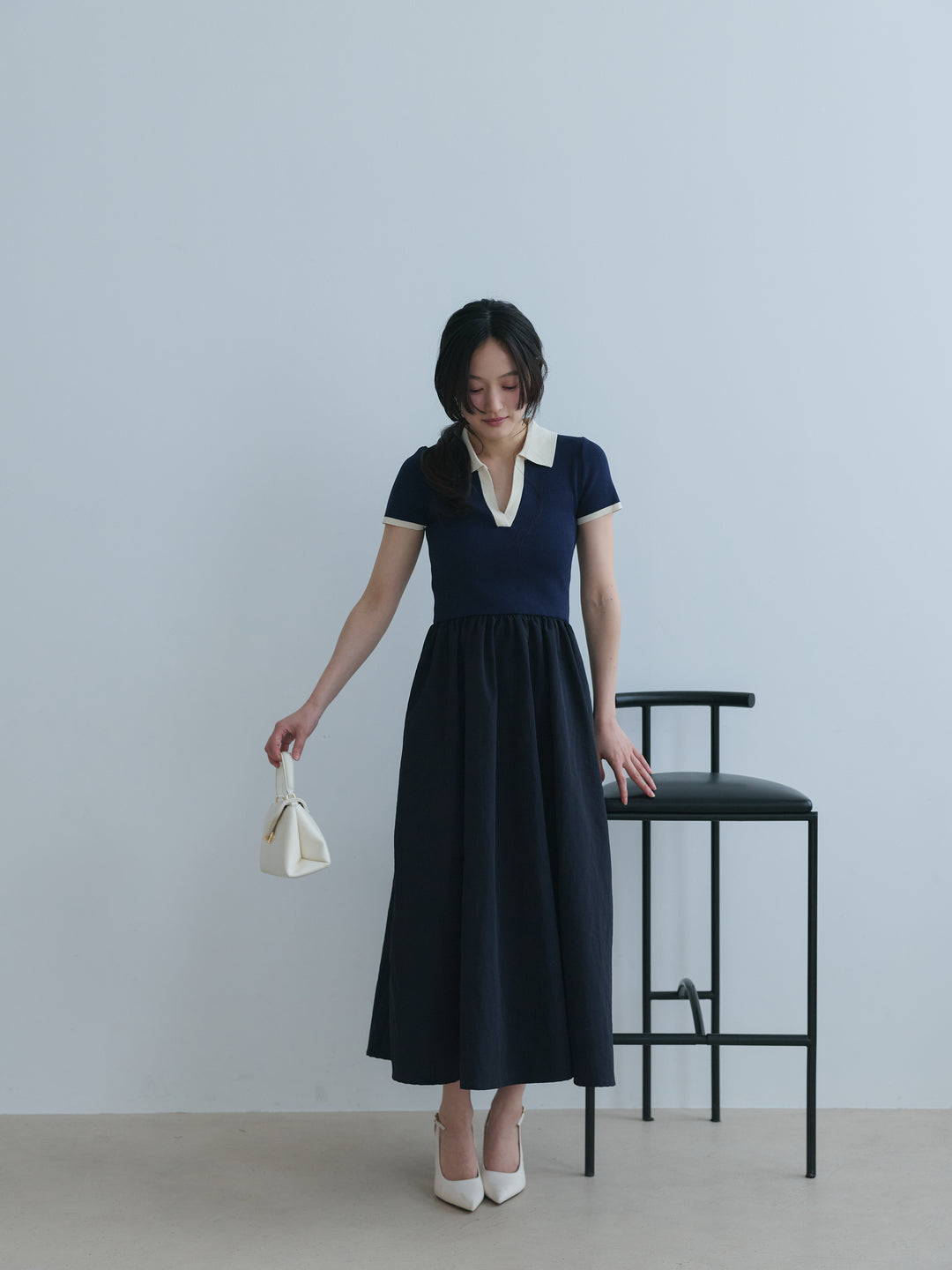【Essential】POLO docking half sleeve one piece