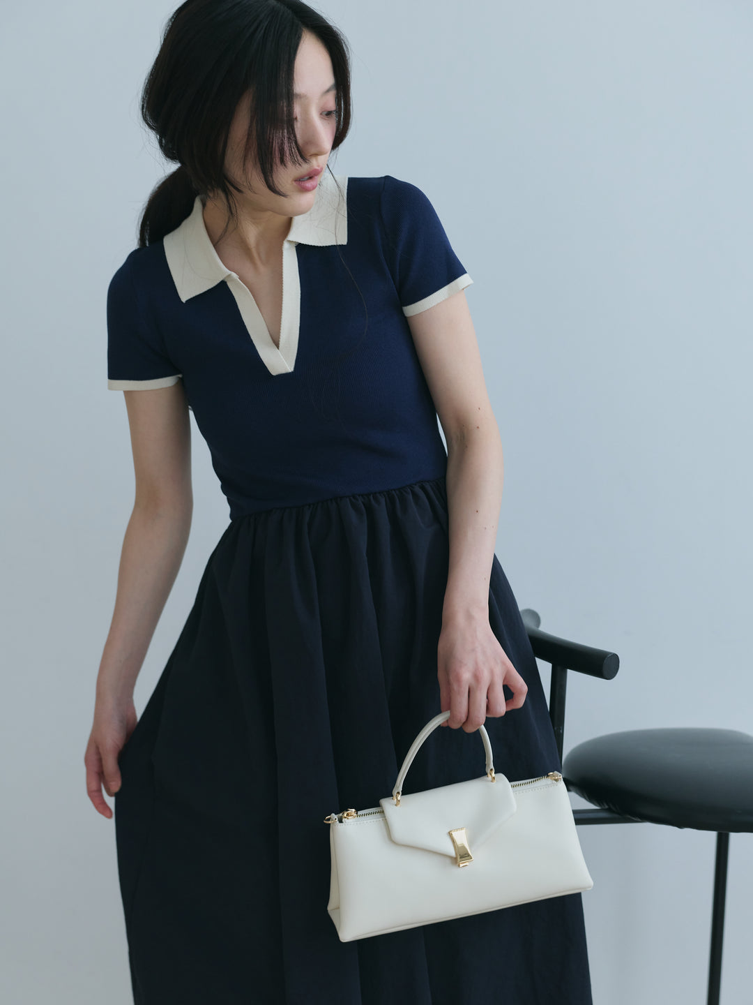 【Essential】POLO docking half sleeve one piece