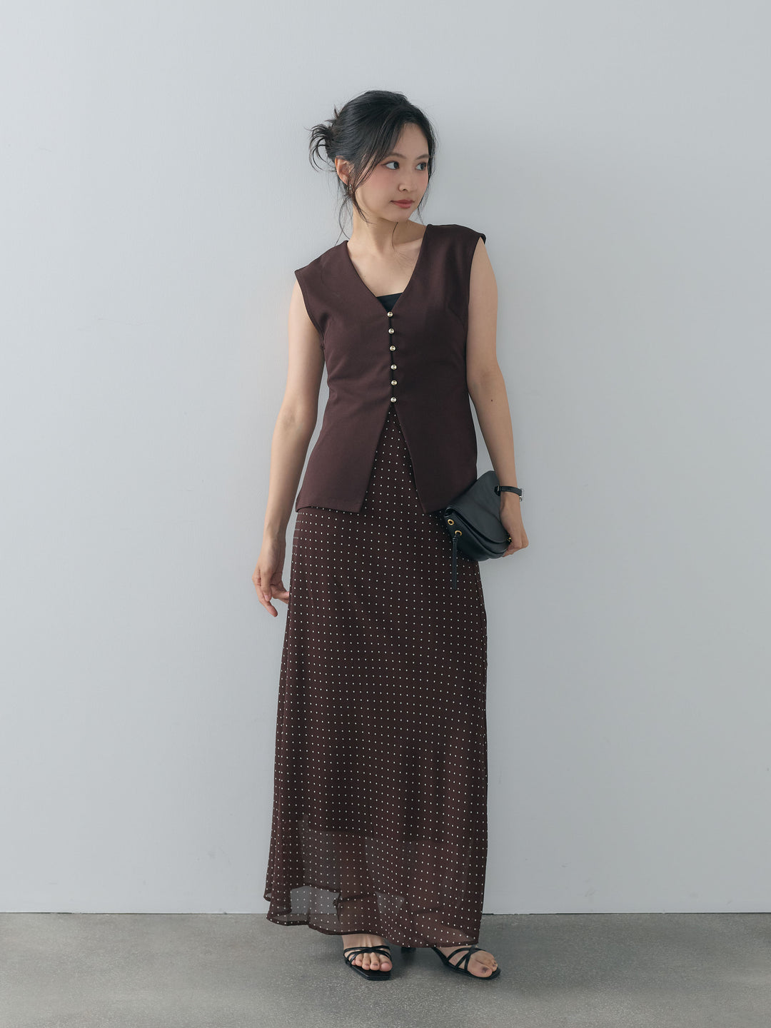 ドット柄シアーソフトAラインスカート