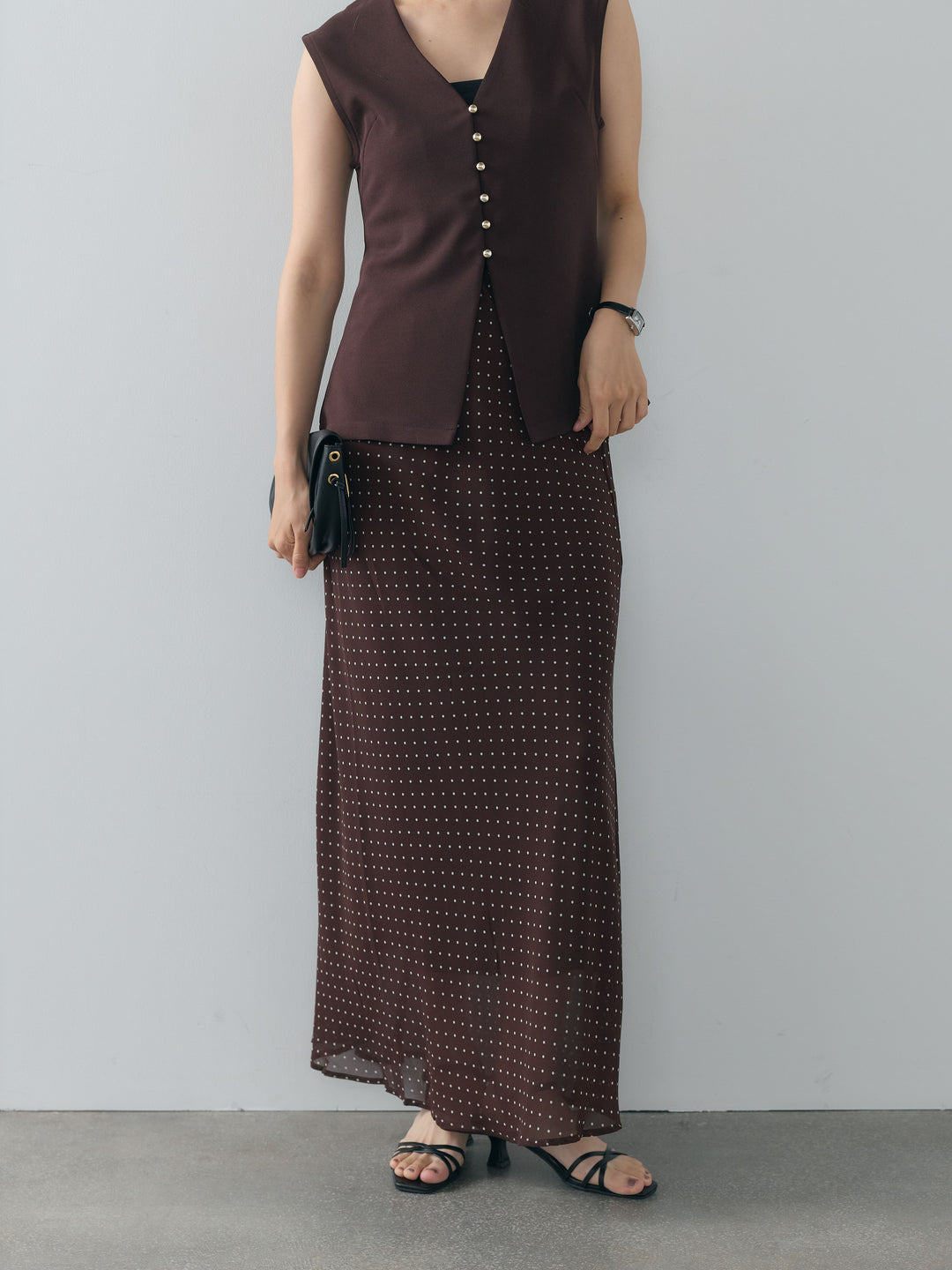 ドット柄シアーソフトAラインスカート