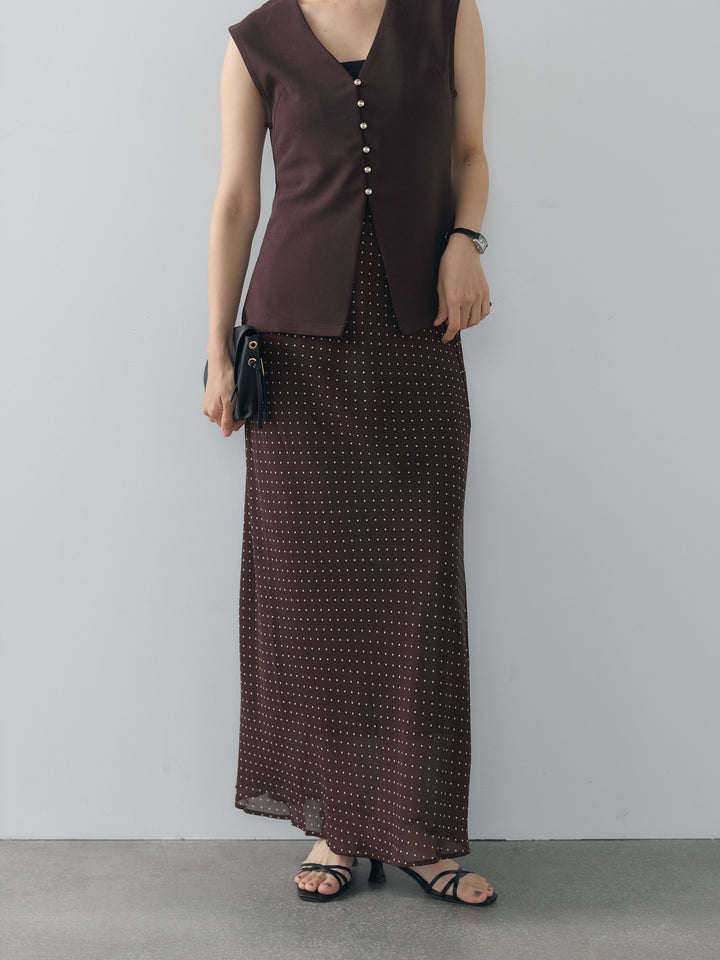 ドット柄シアーソフトAラインスカート