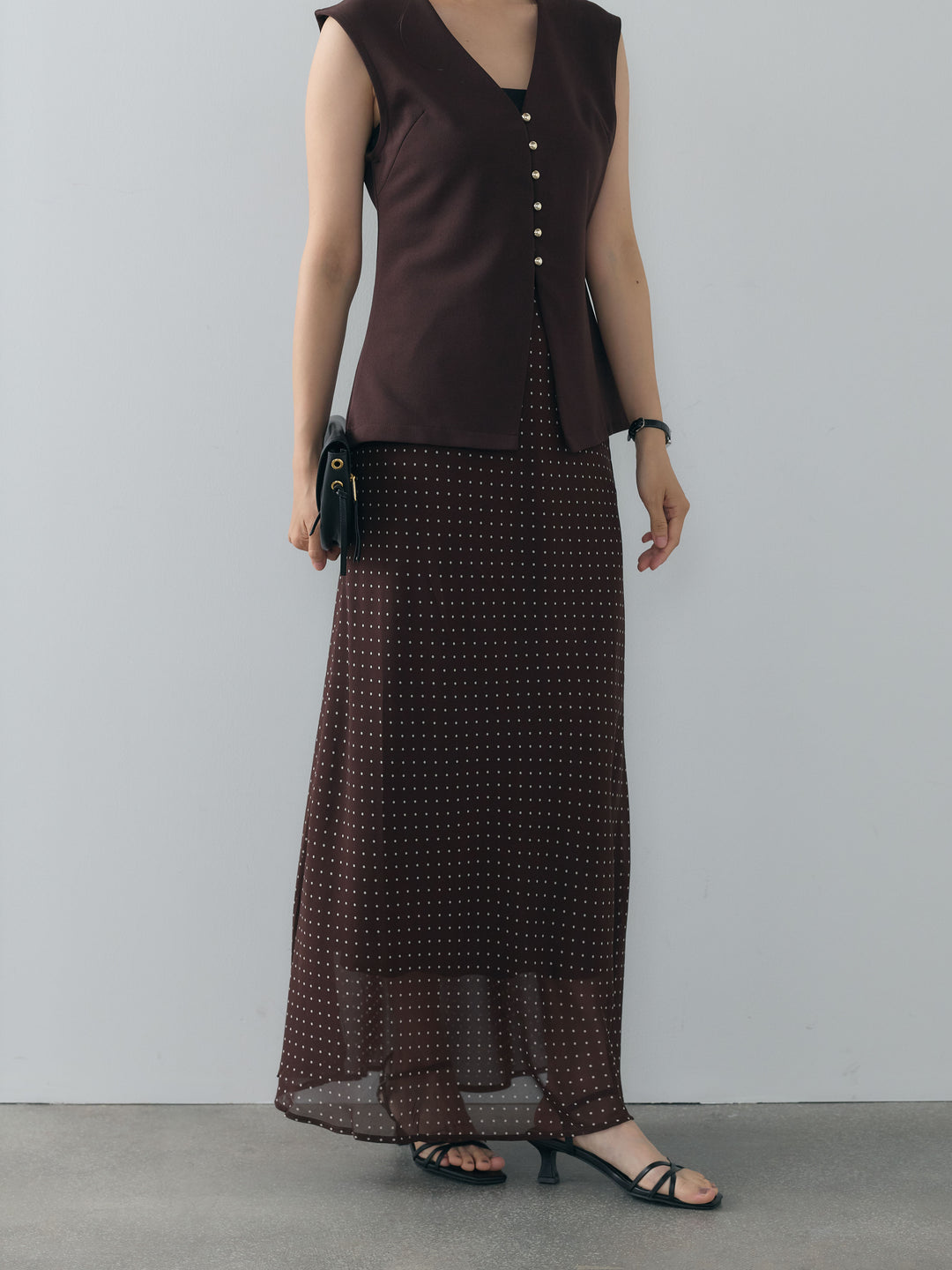 ドット柄シアーソフトAラインスカート