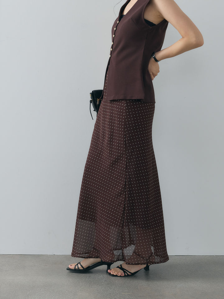 ドット柄シアーソフトAラインスカート