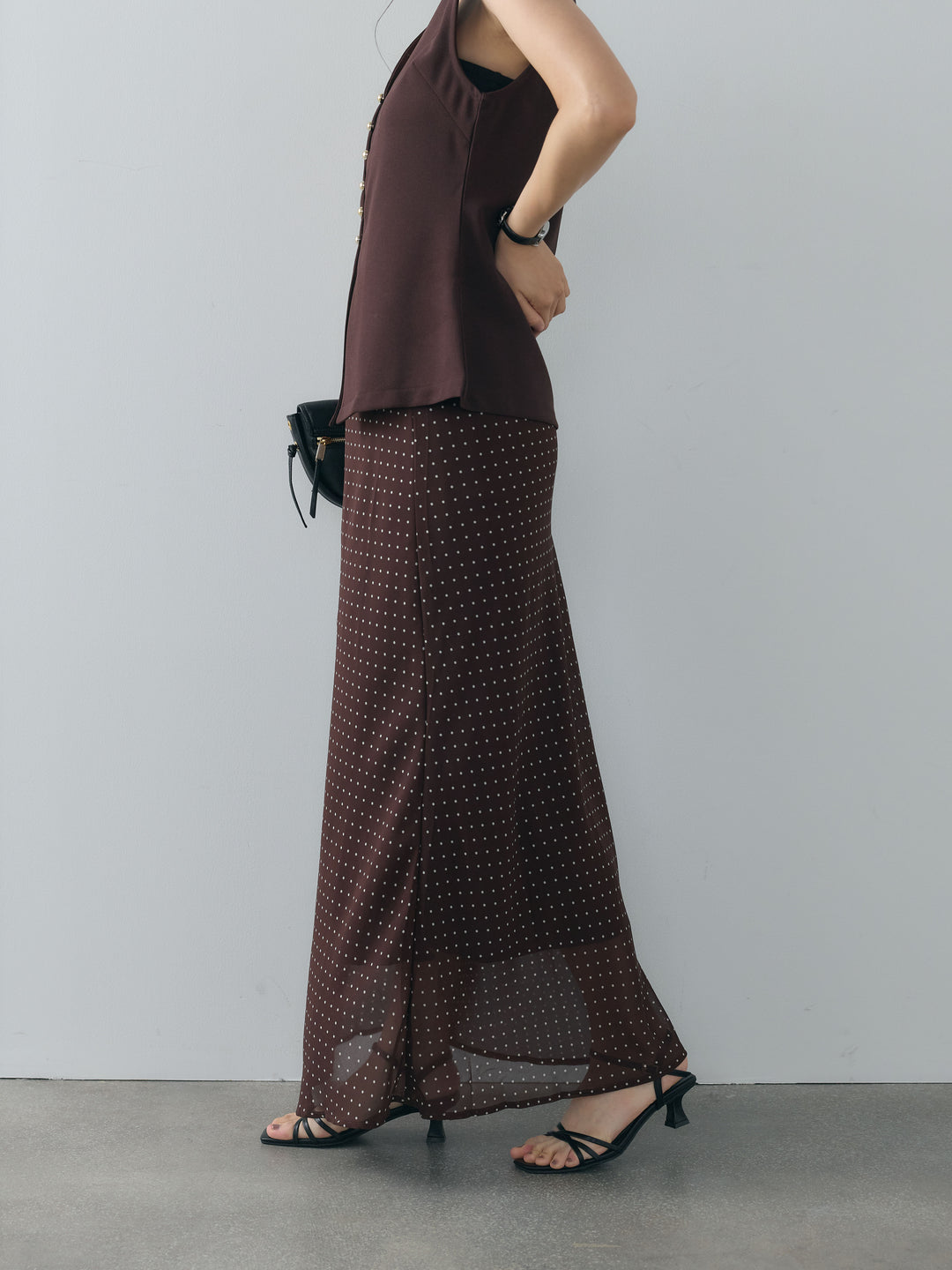 ドット柄シアーソフトAラインスカート