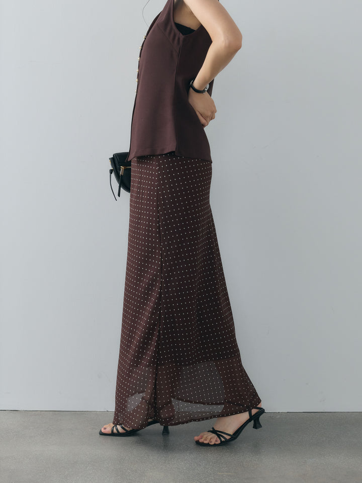 ドット柄シアーソフトAラインスカート