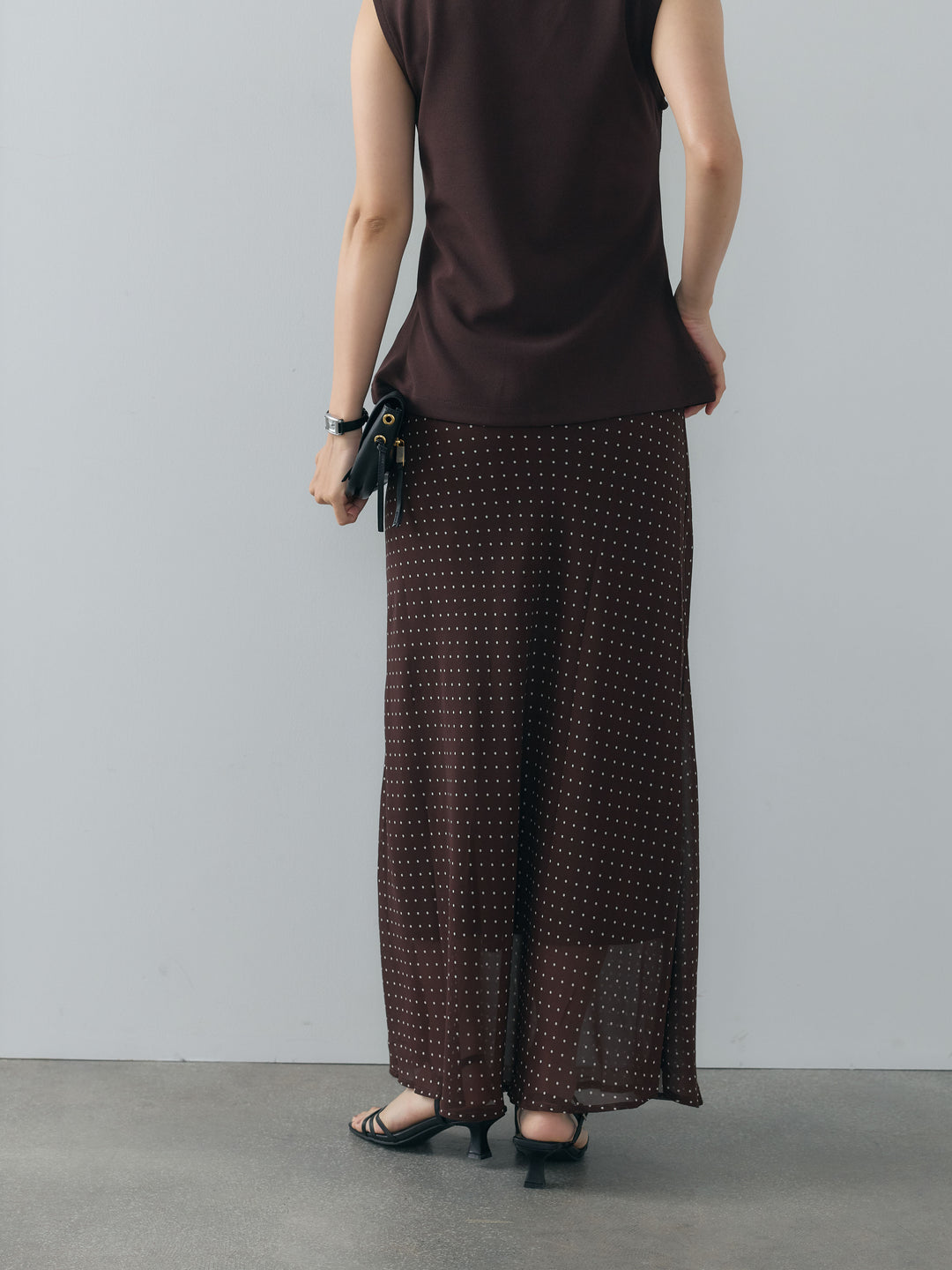 ドット柄シアーソフトAラインスカート