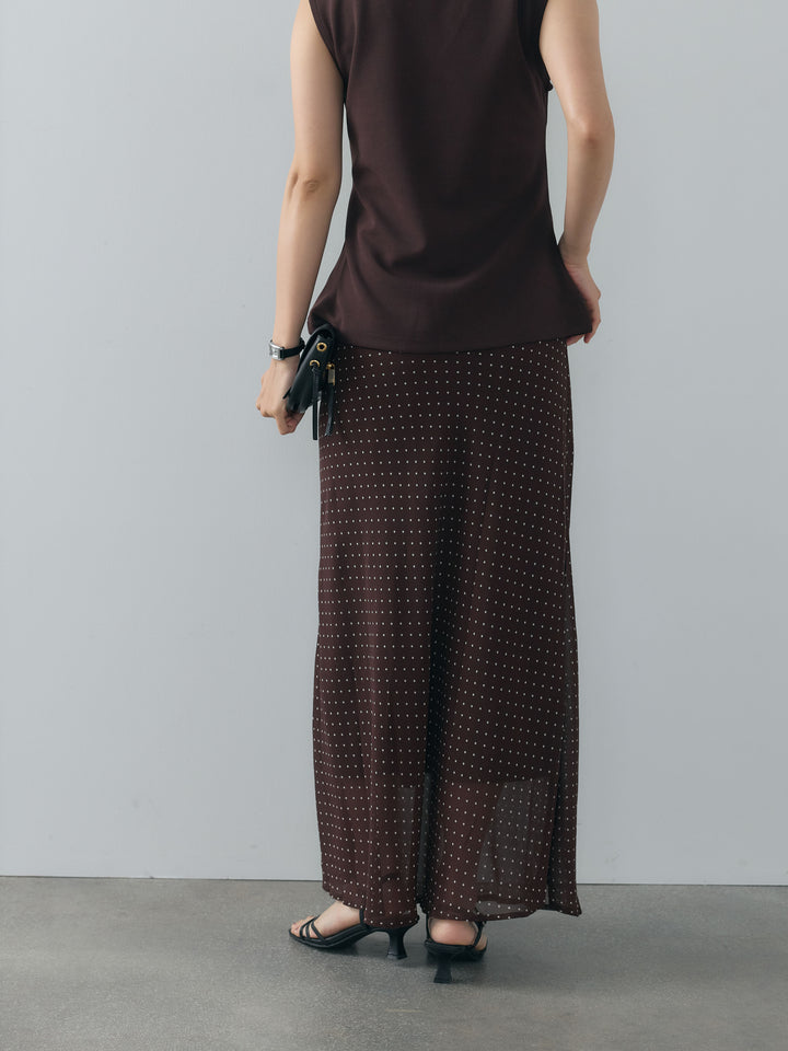 ドット柄シアーソフトAラインスカート