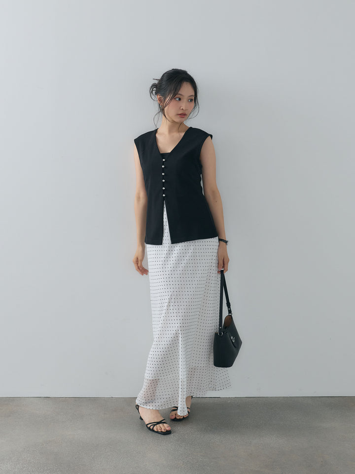 ドット柄シアーソフトAラインスカート