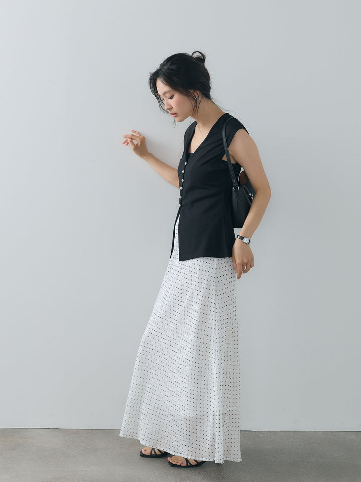 ドット柄シアーソフトAラインスカート