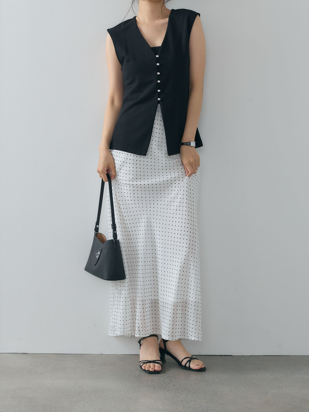 ドット柄シアーソフトAラインスカート