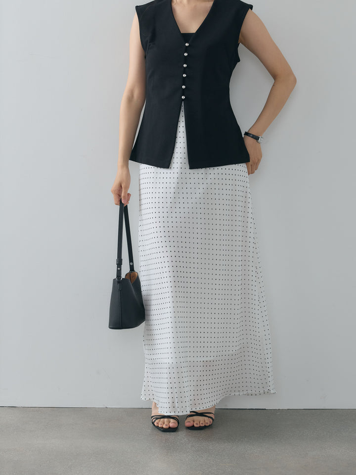 ドット柄シアーソフトAラインスカート
