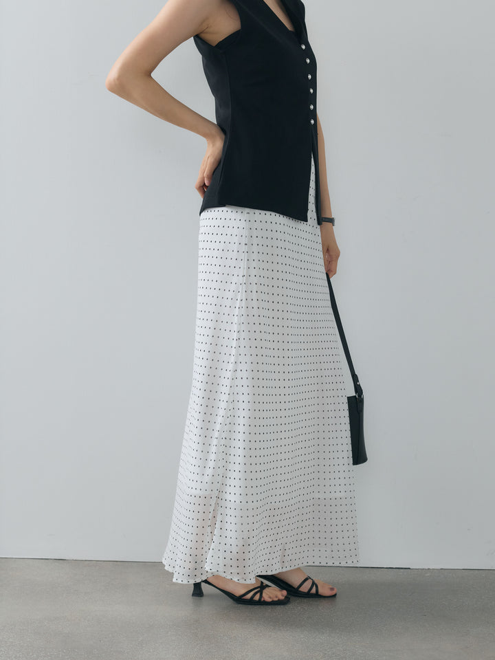 ドット柄シアーソフトAラインスカート