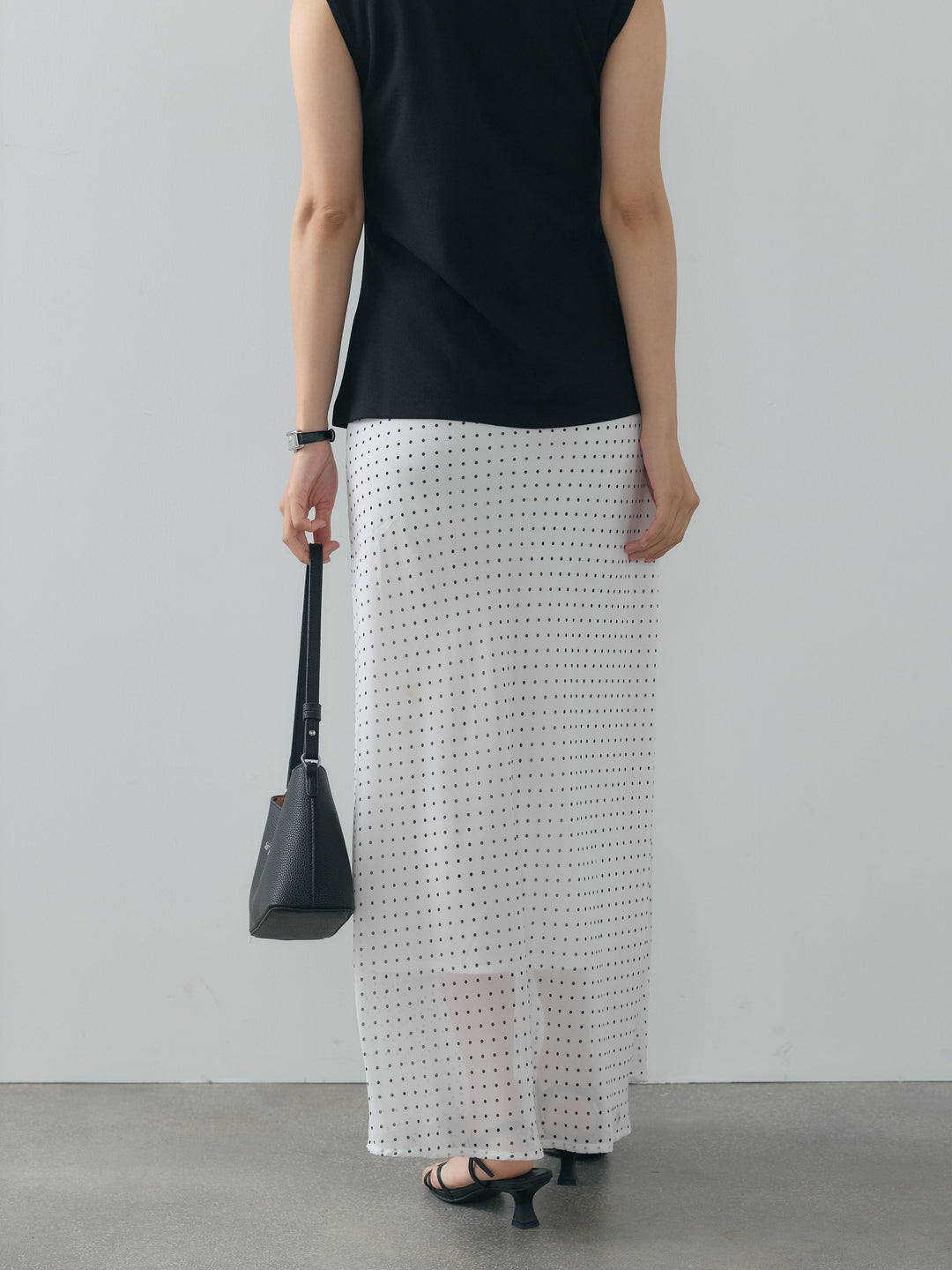 ドット柄シアーソフトAラインスカート