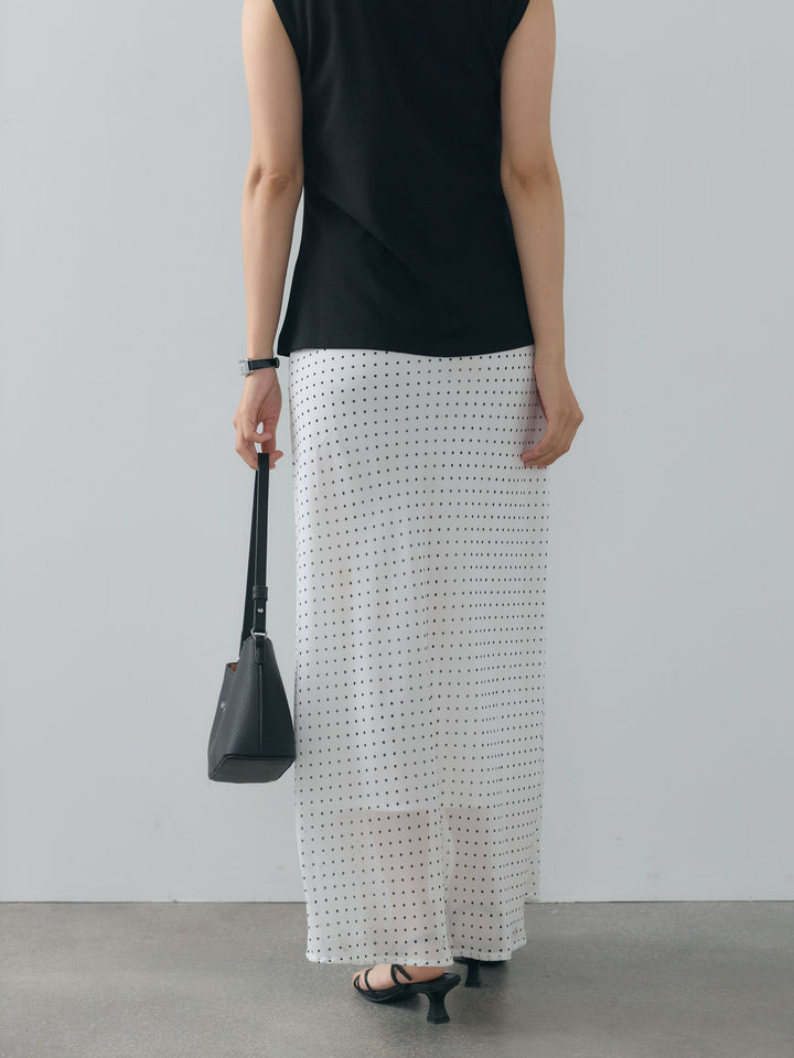 ドット柄シアーソフトAラインスカート