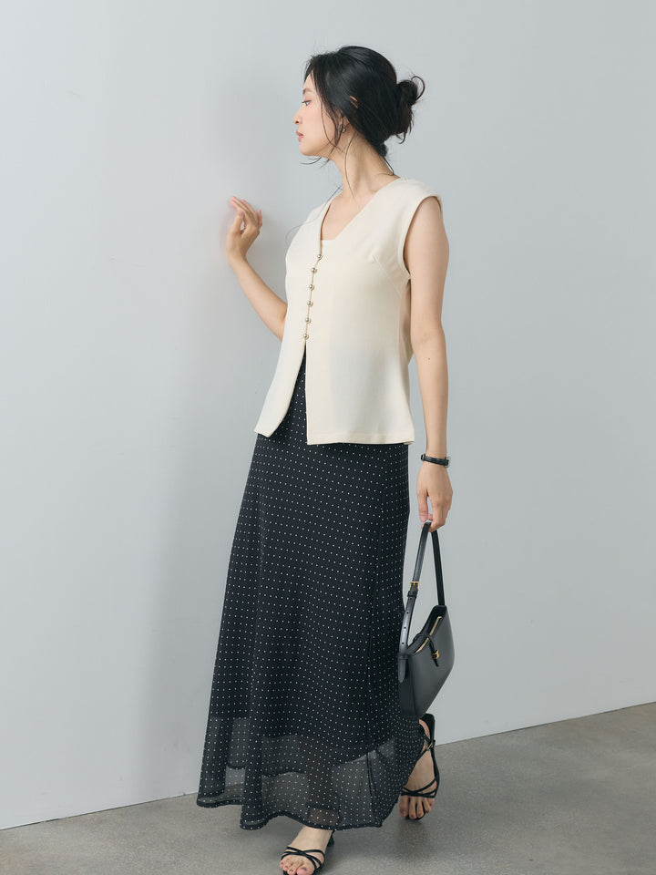 ドット柄シアーソフトAラインスカート