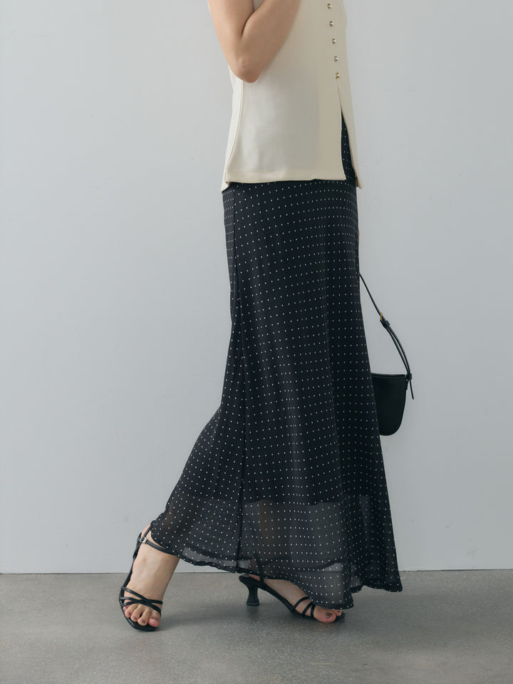 ドット柄シアーソフトAラインスカート