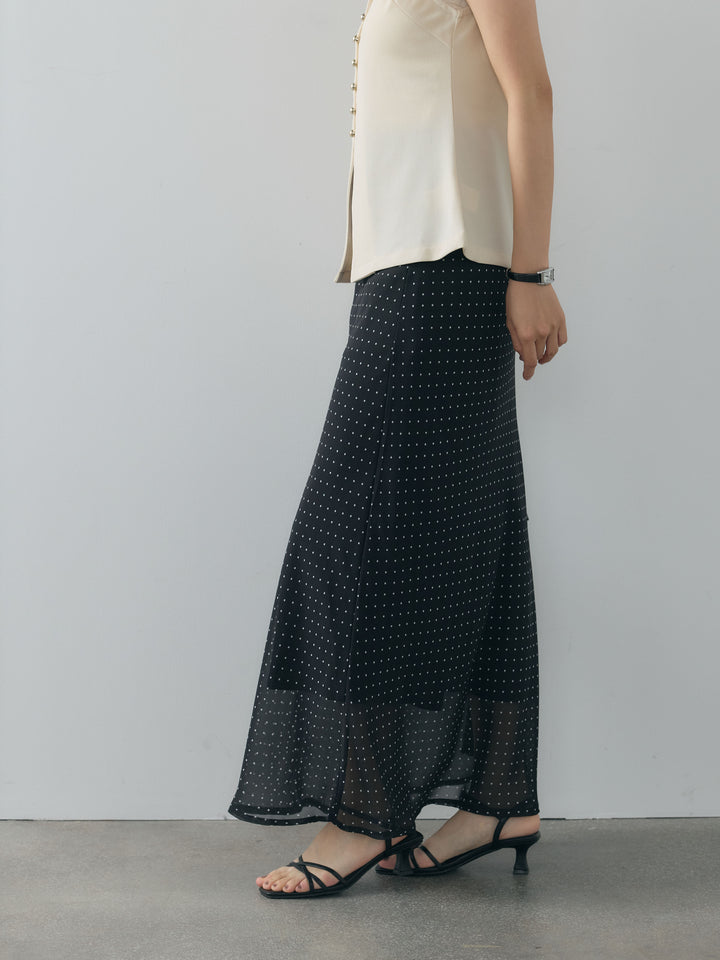 ドット柄シアーソフトAラインスカート