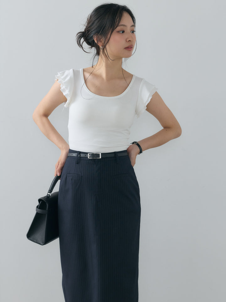【SET】フレアスリーブスムースフィットトップス+【Essential】Authentic pencil skrt(2set)