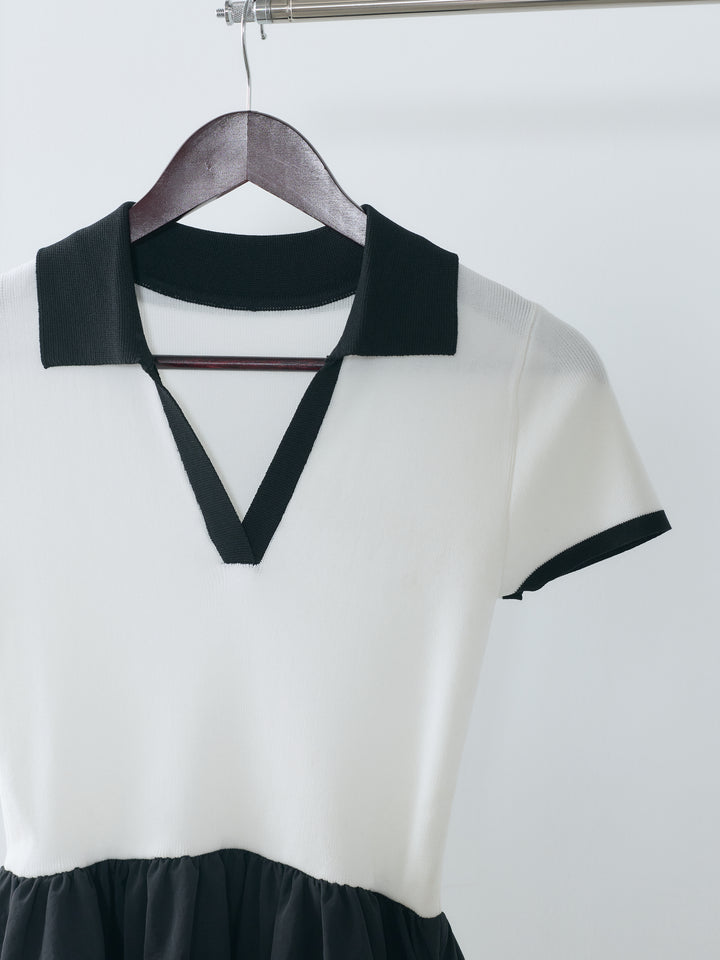 【Essential】POLO docking half sleeve one piece