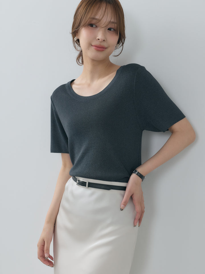【SET】BASICドライタッチUネックトップス+BASICドライタッチUネックトップス(2set)