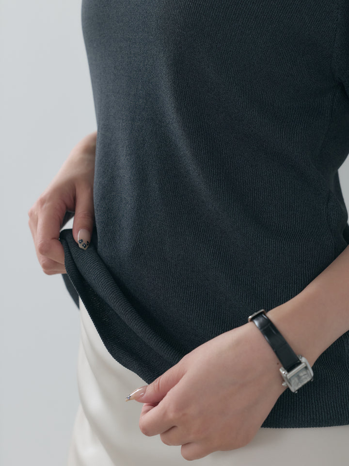 【SET】BASICドライタッチUネックトップス+BASICドライタッチUネックトップス(2set)