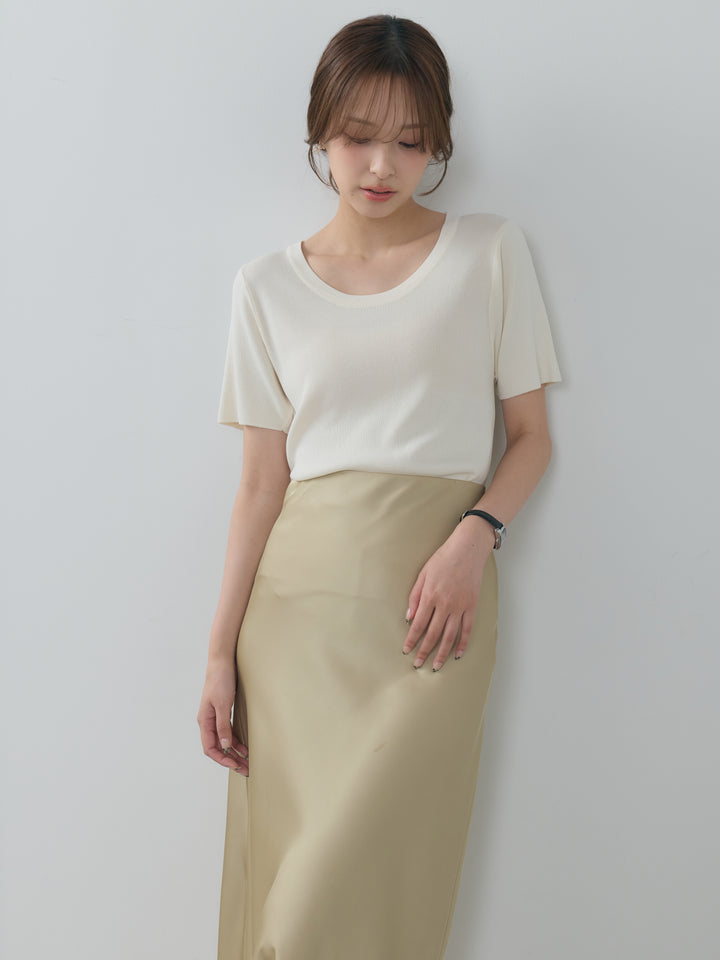 【SET】BASICドライタッチUネックトップス+BASICドライタッチUネックトップス(2set)