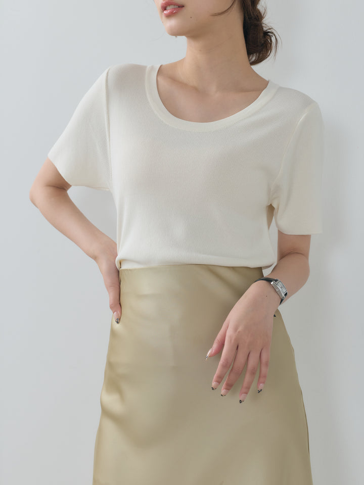【SET】BASICドライタッチUネックトップス+BASICドライタッチUネックトップス(2set)
