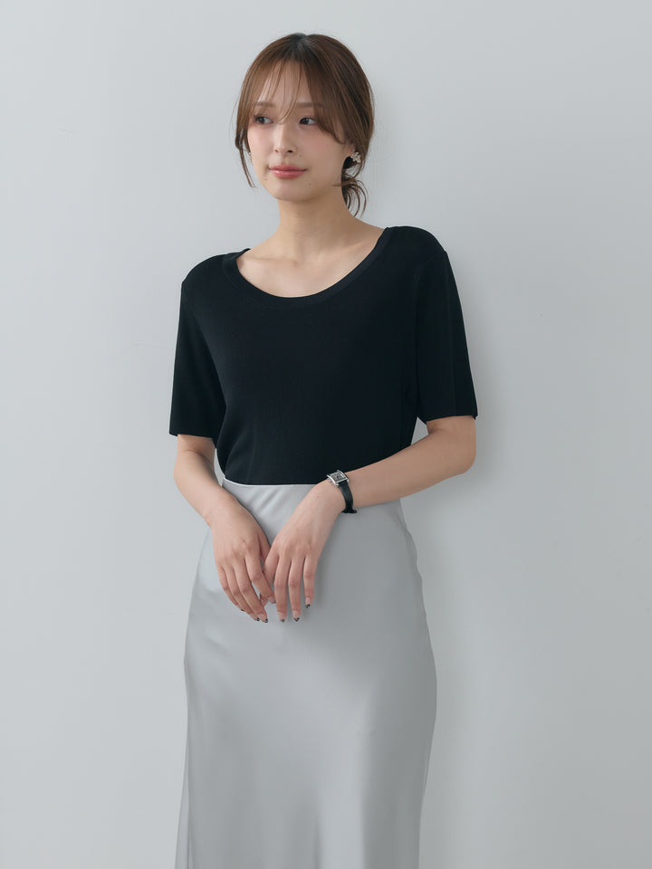 【SET】BASICドライタッチUネックトップス+BASICドライタッチUネックトップス(2set)