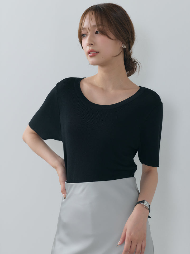 【SET】BASICドライタッチUネックトップス+BASICドライタッチUネックトップス(2set)