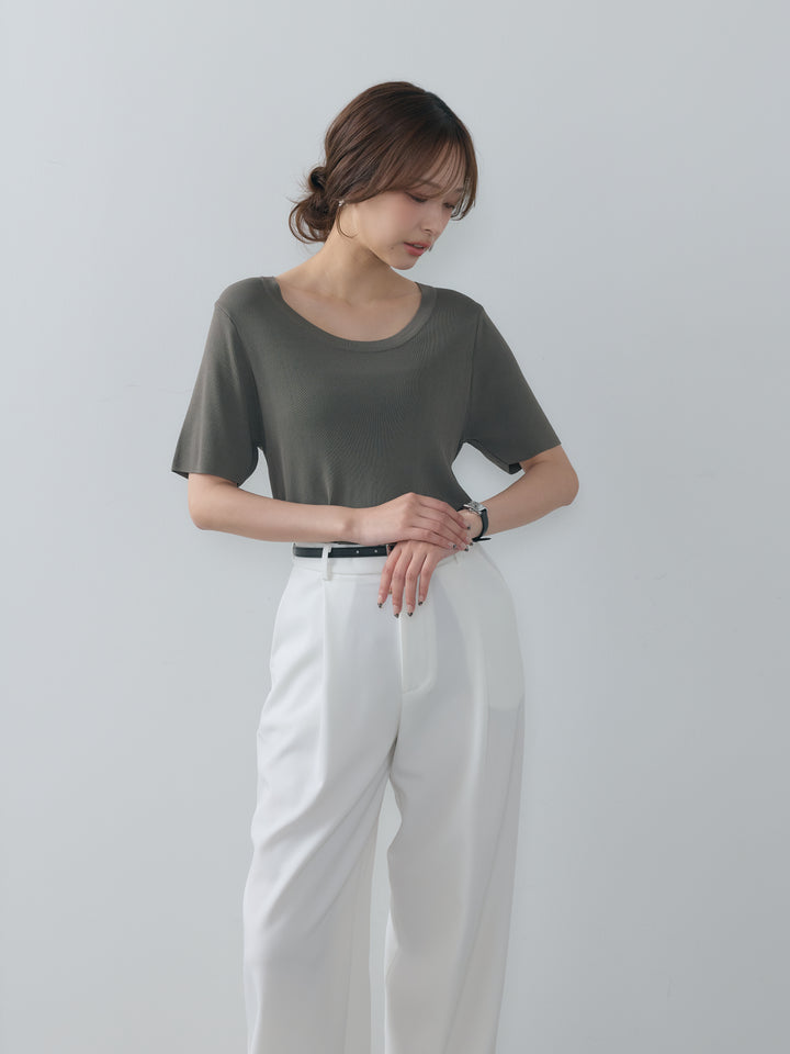 【SET】BASICドライタッチUネックトップス+BASICドライタッチUネックトップス(2set)
