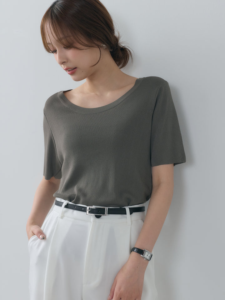 【SET】BASICドライタッチUネックトップス+BASICドライタッチUネックトップス(2set)