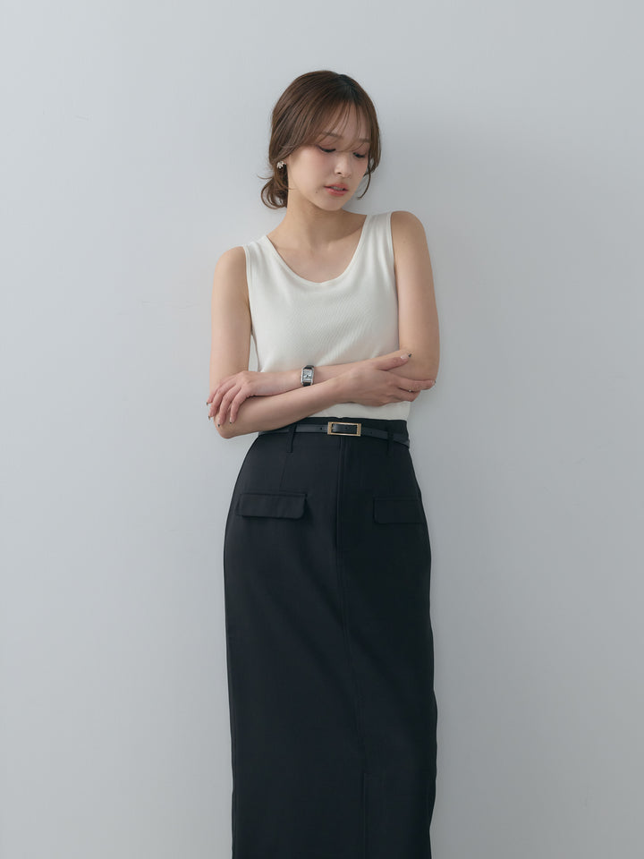 【SET】BASICドライタッチUネックノースリトップス+BASICドライタッチUネックノースリトップス(2set)