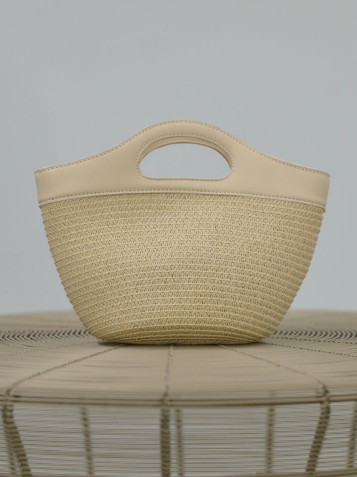 異素材ドッキングバイカラーミニカゴBAG（ポーチ付き）