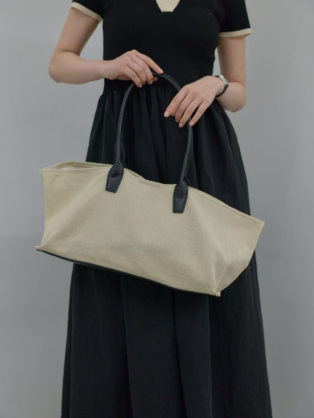 ポーチ付きホリゾンタルトートBAG