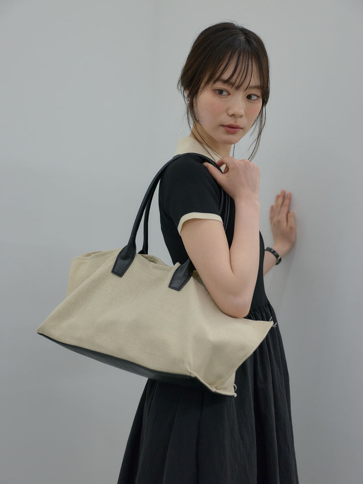 ポーチ付きホリゾンタルトートBAG
