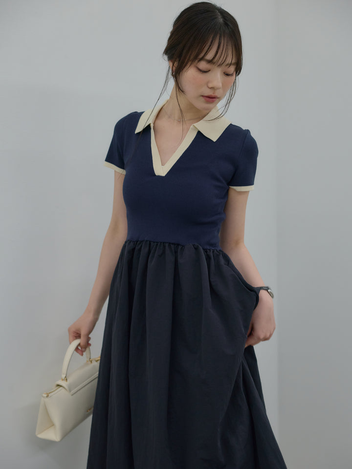 【Essential】POLO docking half sleeve one piece