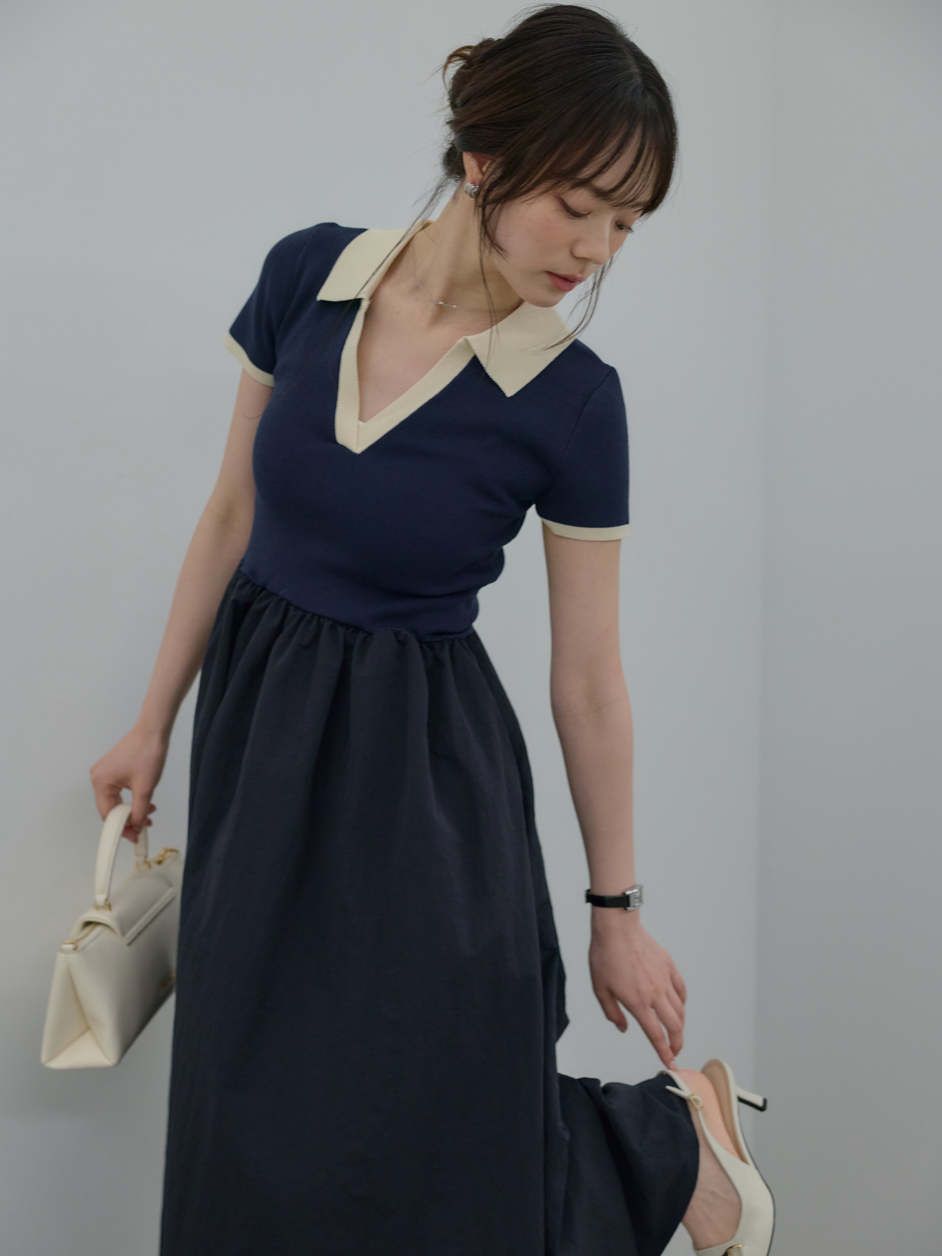 ワンピース nairo POLO docking half sleeve one piece Essential】POLO docking half sleeve one piece – nairo