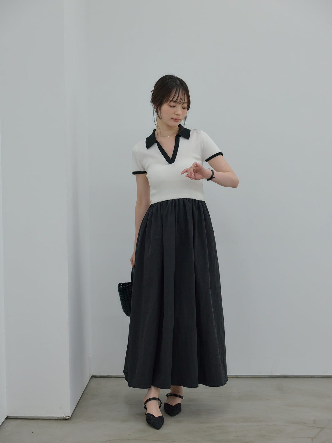 【Essential】POLO docking half sleeve one piece