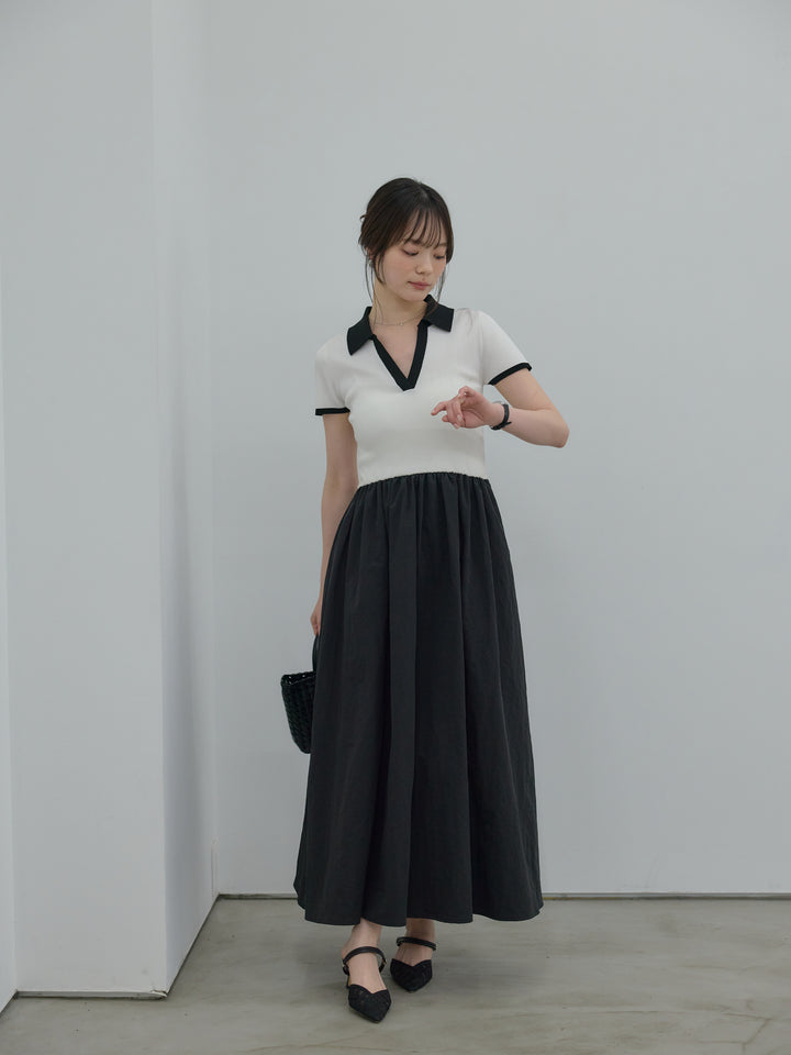 【Essential】POLO docking half sleeve one piece