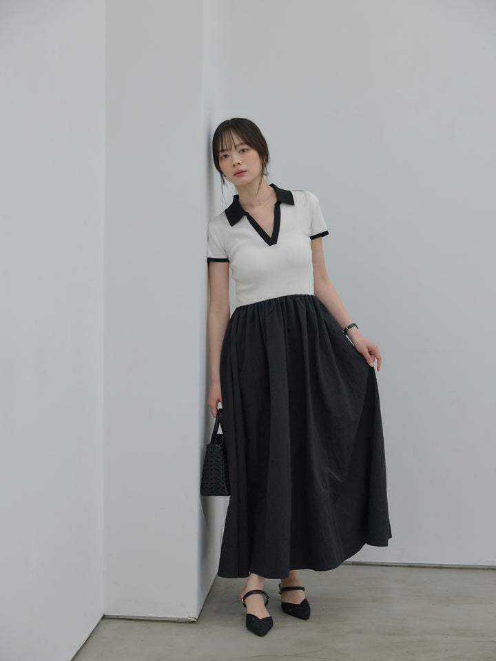 【Essential】POLO docking half sleeve one piece